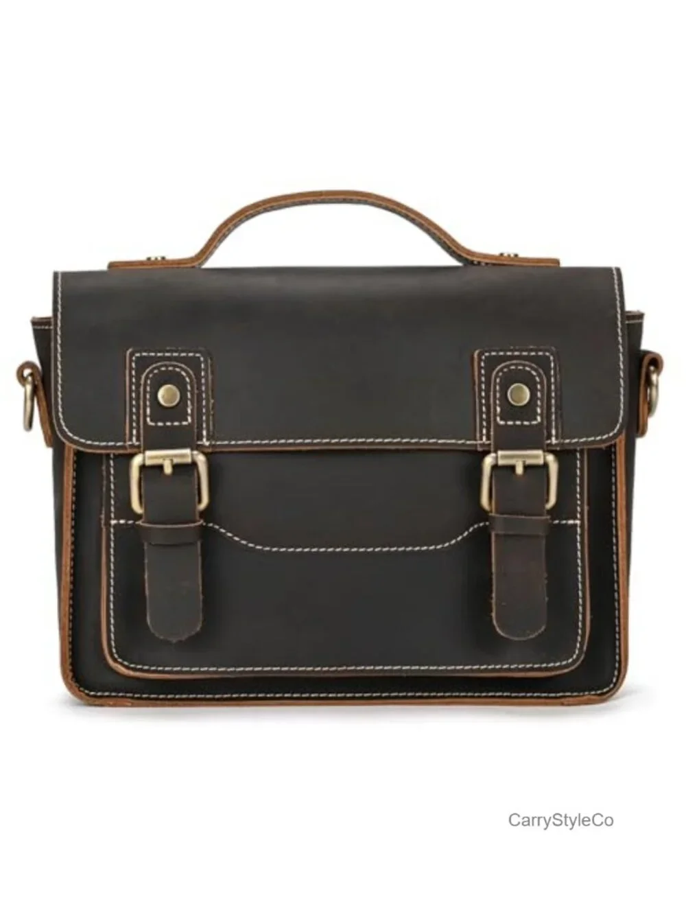 Genuine Leather Messenger Bag Laptop Crossbody Satchel for Men Work Travel
